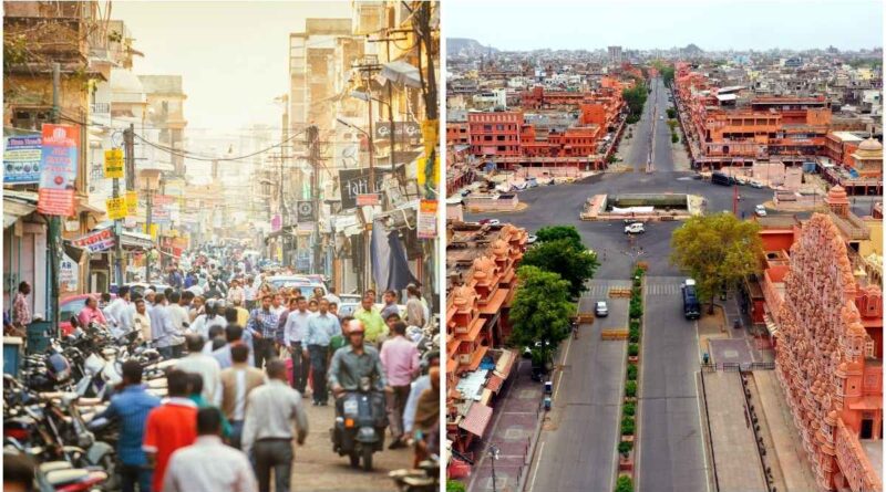 भारत में शहरीकरण का प्रभाव, भीड़भाड़ वाले शहर और विकसित शहरी इंफ्रास्ट्रक्चर का दृश्य